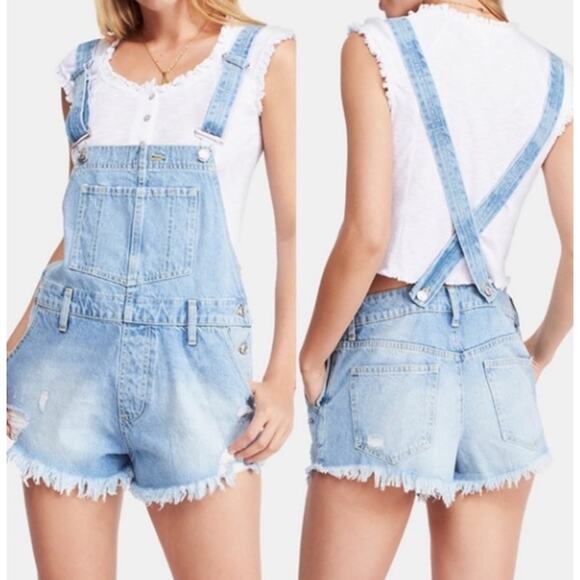 We the Free People June Shortall‎ Overalls Size 25 - Picture 1 of 8